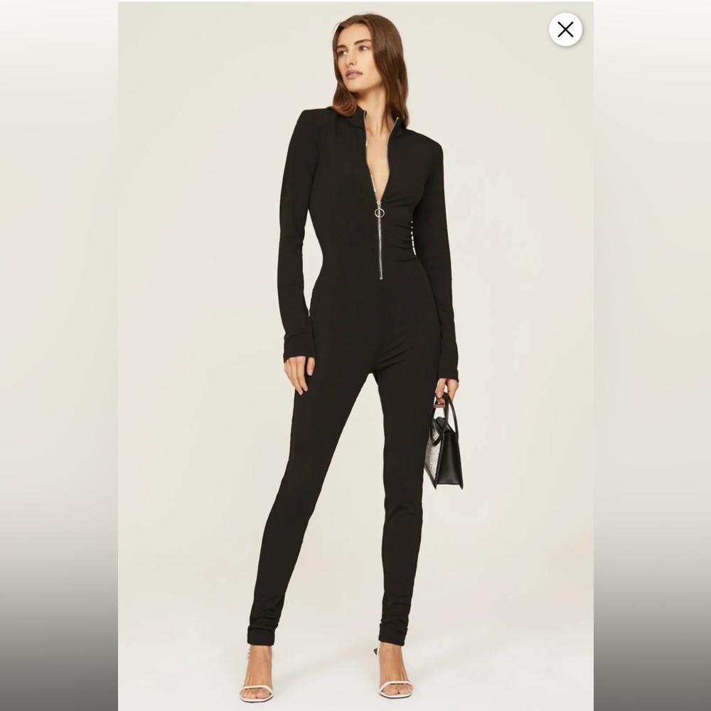 NICHOLAS Black Zip Front Jumpsuit
